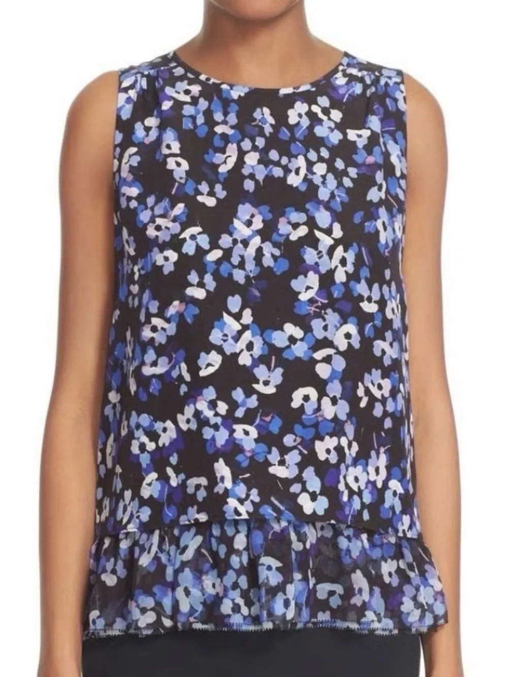 Kate Spade silk hydrangea tank top